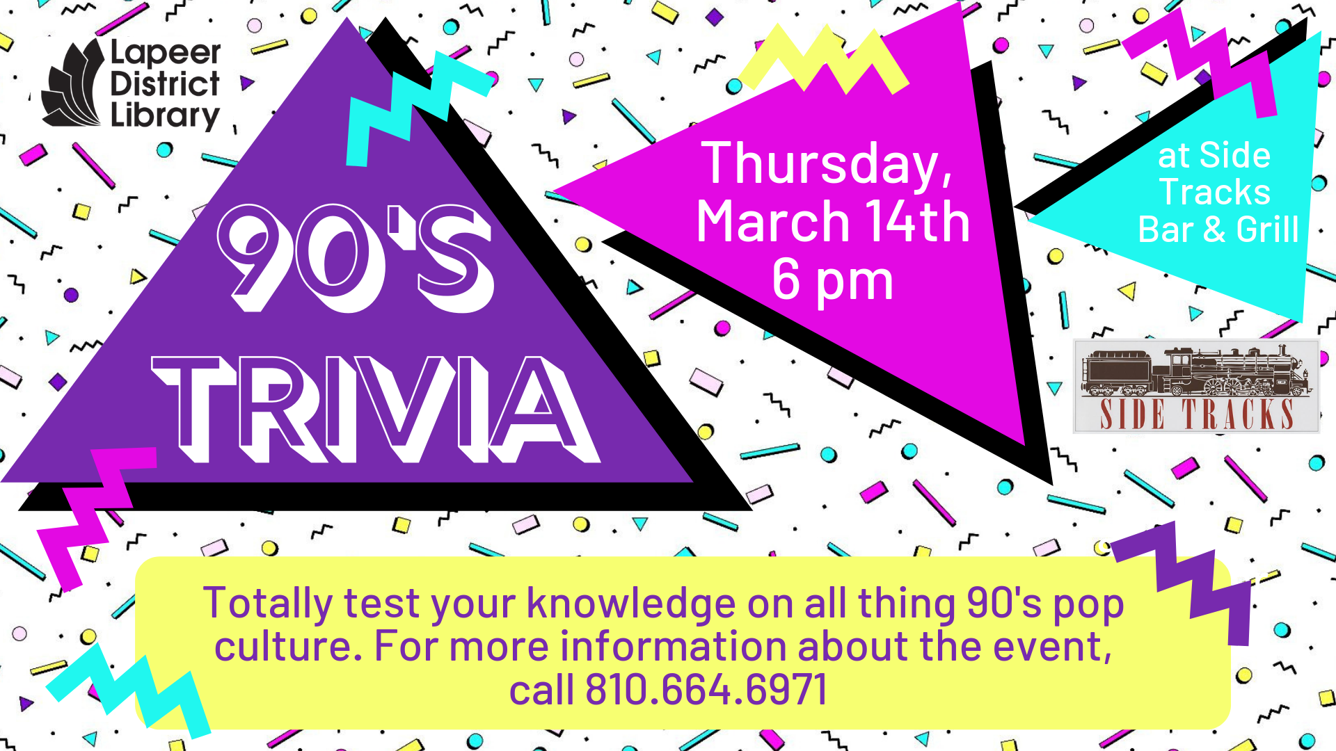 90's Trivia Night at Side Tracks Bar and Grill Thursday, March 14
